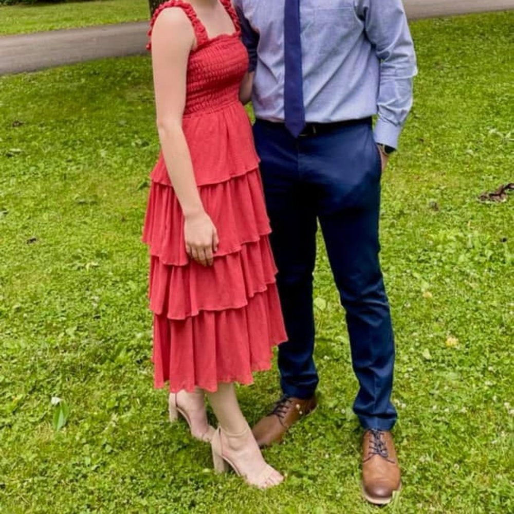 Lulu's Red Ruffle Dress